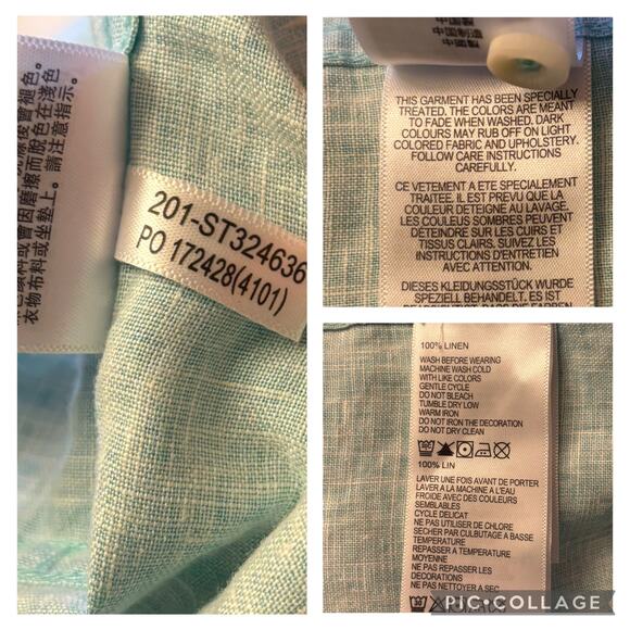 Tommy Bahama Green Sea Glass LInen Short Sleeve Camp Shirt XXL 2XL NWOT - Picture 9 of 9